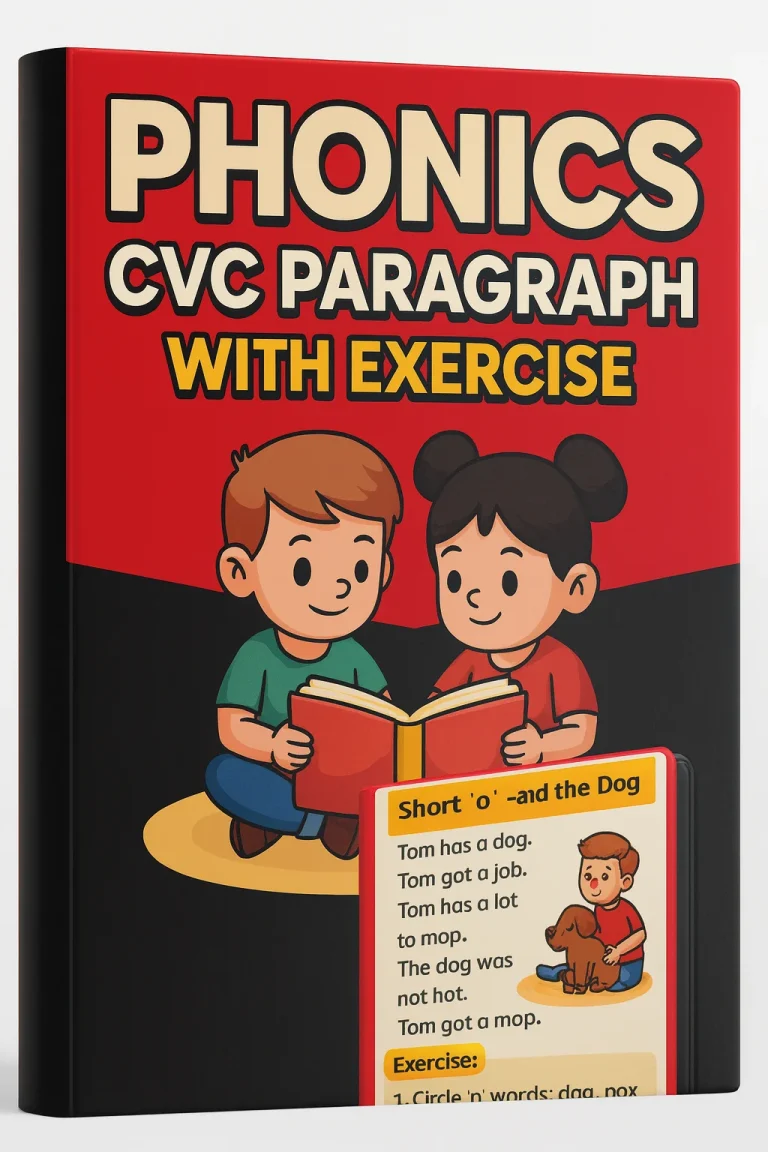 Phonics CVC Paragraph with Exercise