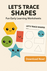 Let’s Trace Shapes Fun Early Learning Worksheets