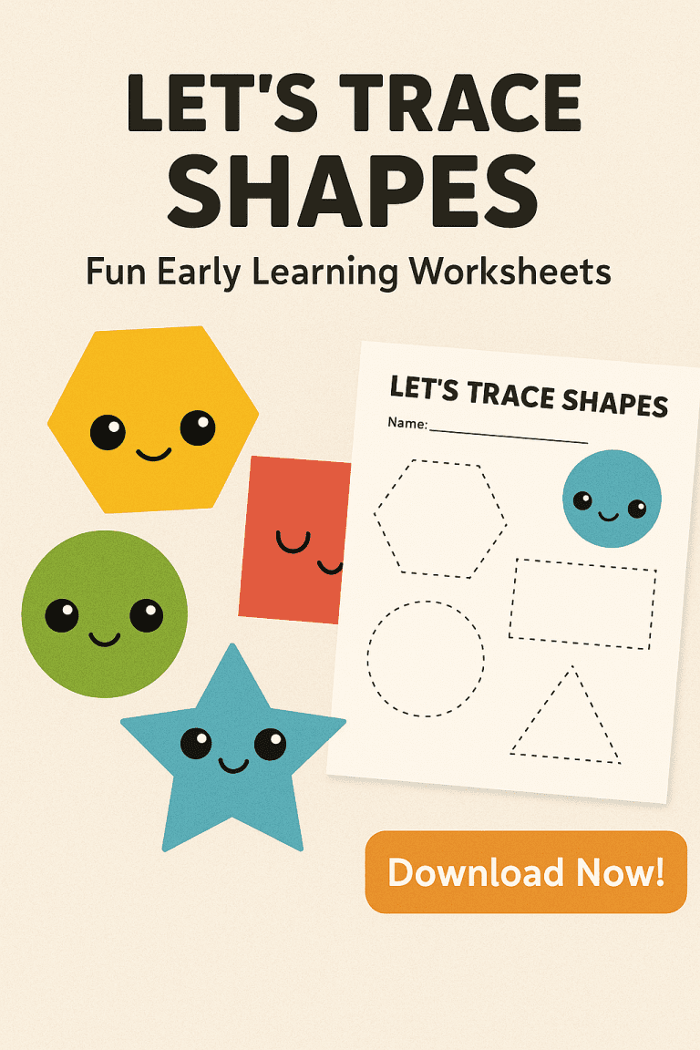 Let’s Trace Shapes Fun Early Learning Worksheets